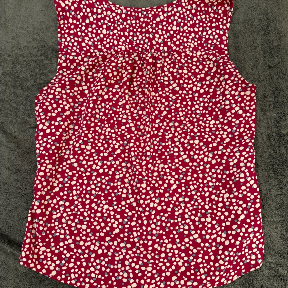 Purple/Pink Polka Dot Sleeveless Blouse - Picture 2 of 4